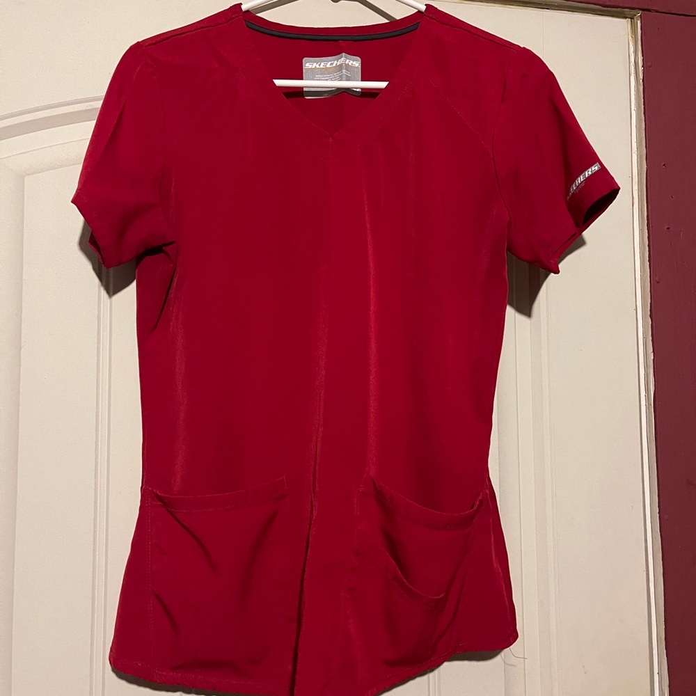Red sketchers scrub set